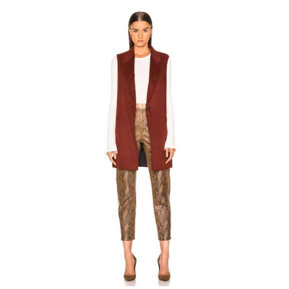 RAG & BONE Women's Removable Kaye Coat Vest in Rust Size 00 Sleeveless - Picture 1 of 8